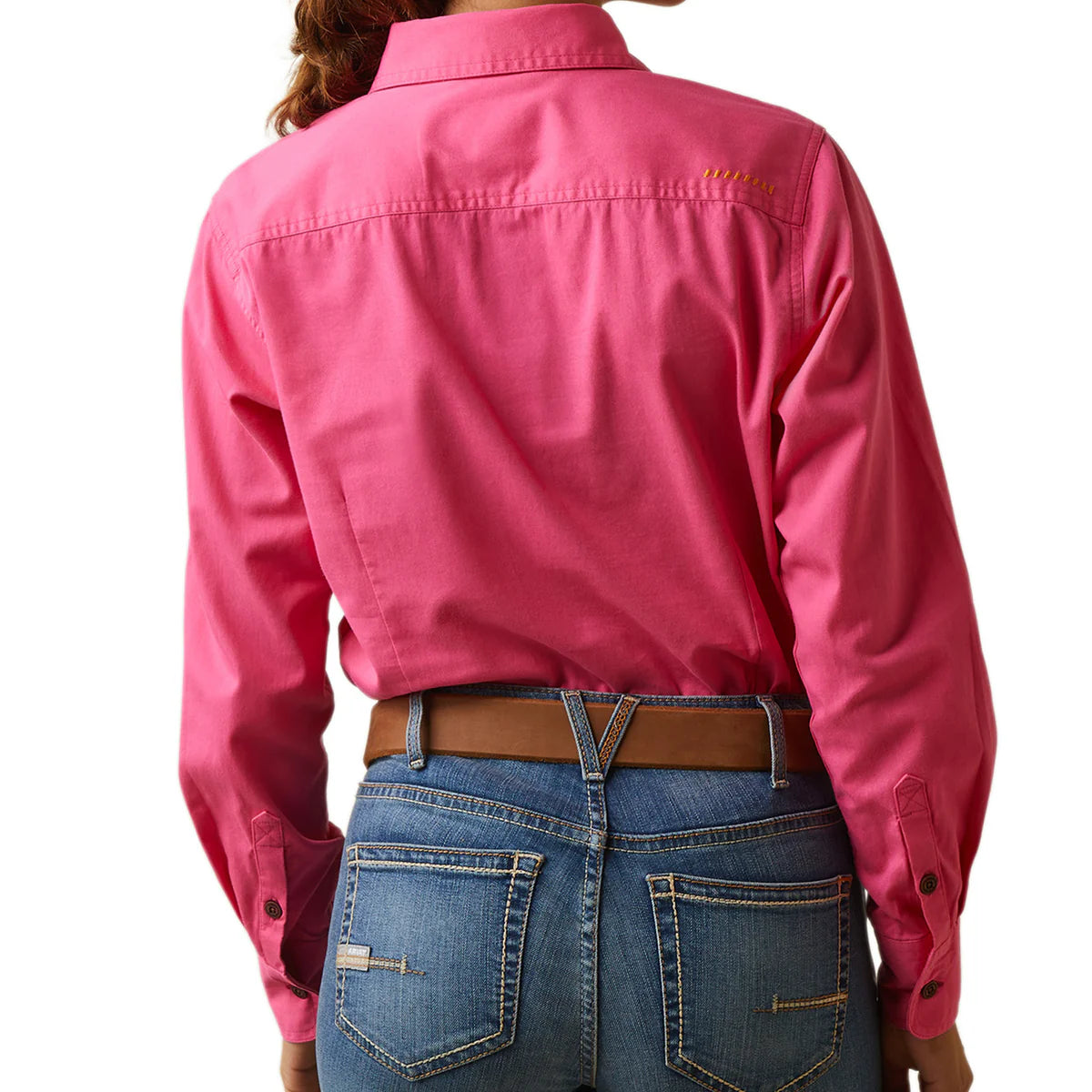 Ariat Ladies Rebar Half Button LS Workshirt Pink