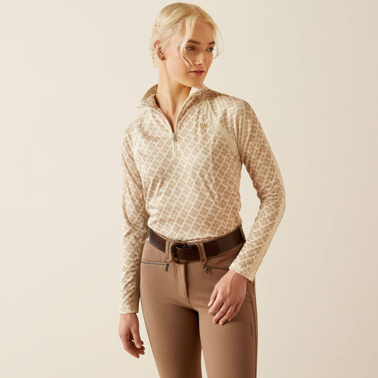 Ariat Sunstopper 3.0 1/4 Zip Ladies Shirt Almond Milk