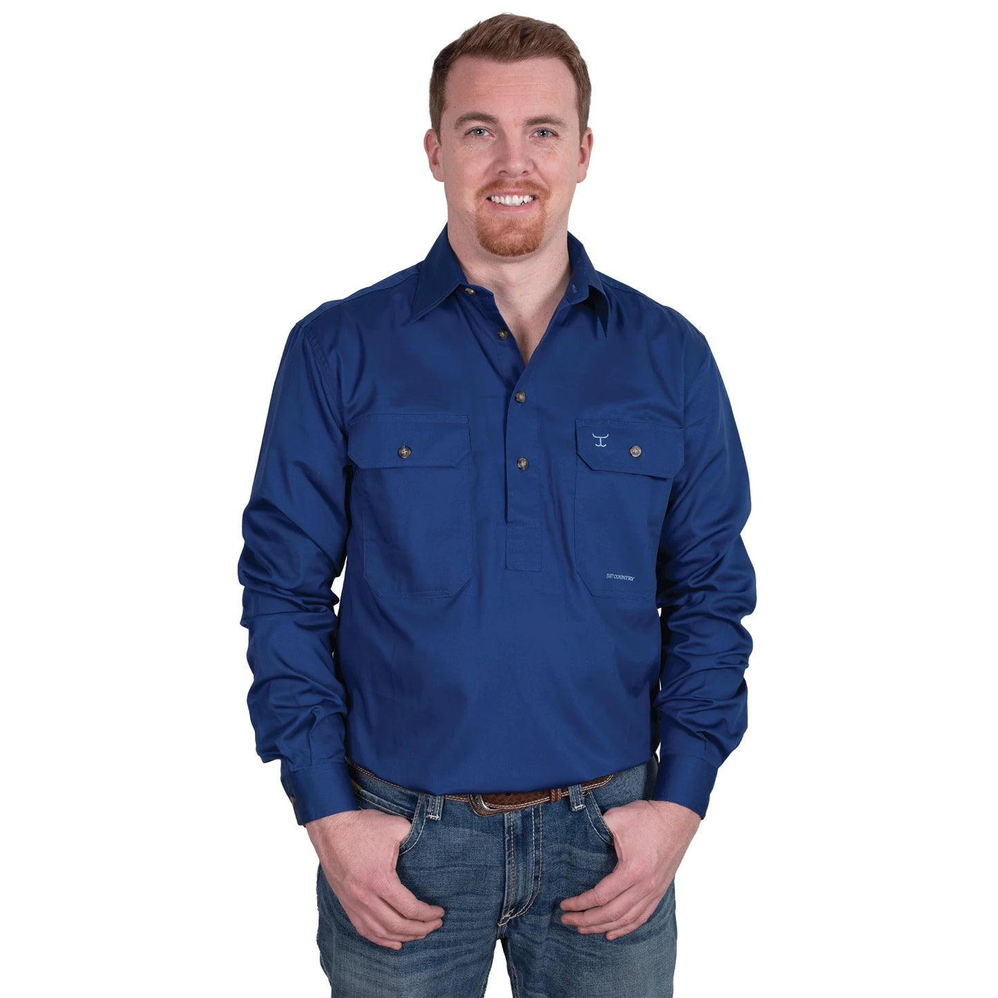 JCA Cameron Mens Workshirt Cobalt Blue