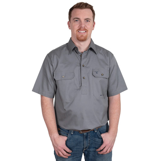 JCA Adam Mens Workshirt Steel Grey