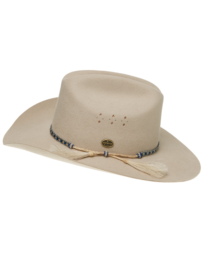 Statesman Great Divide Fur Felt Hat Light Cream