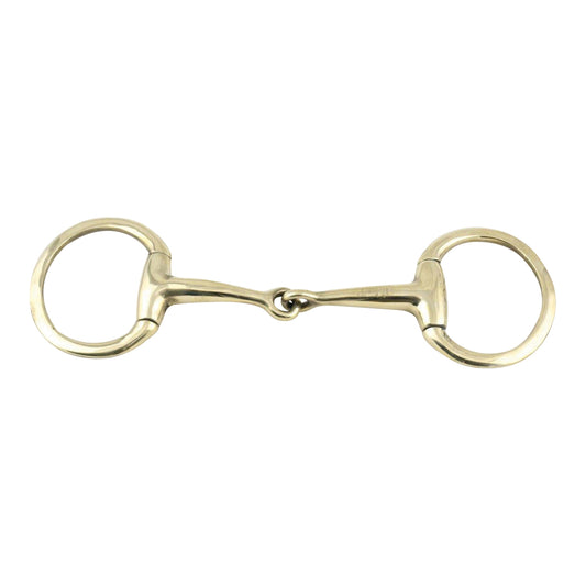 Gold Flat Eggbutt Ring Snaffle Bit