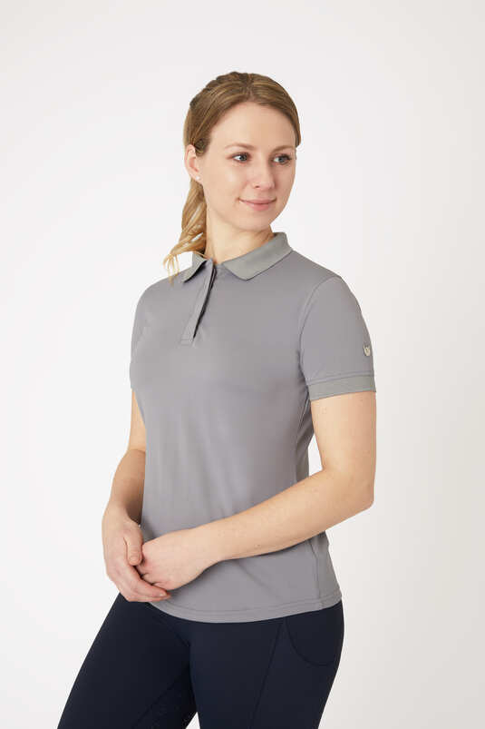 Horze Minnie Ladies Polo Shirt UV Protection Titanium Grey