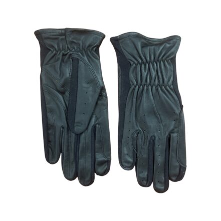 Leather & Spandex Gloves Black