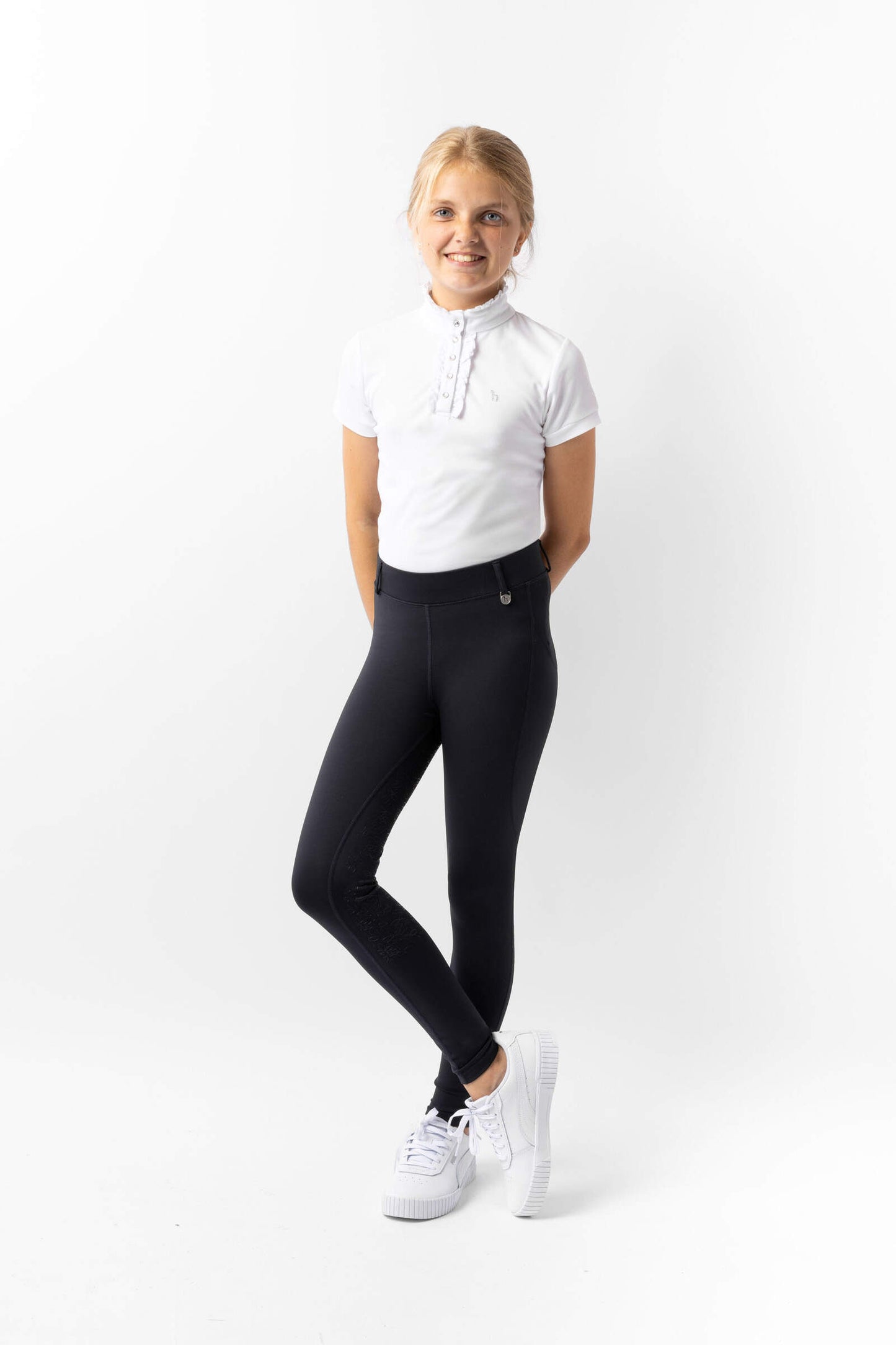 Horze Dea Jr Riding Tights Navy Blue