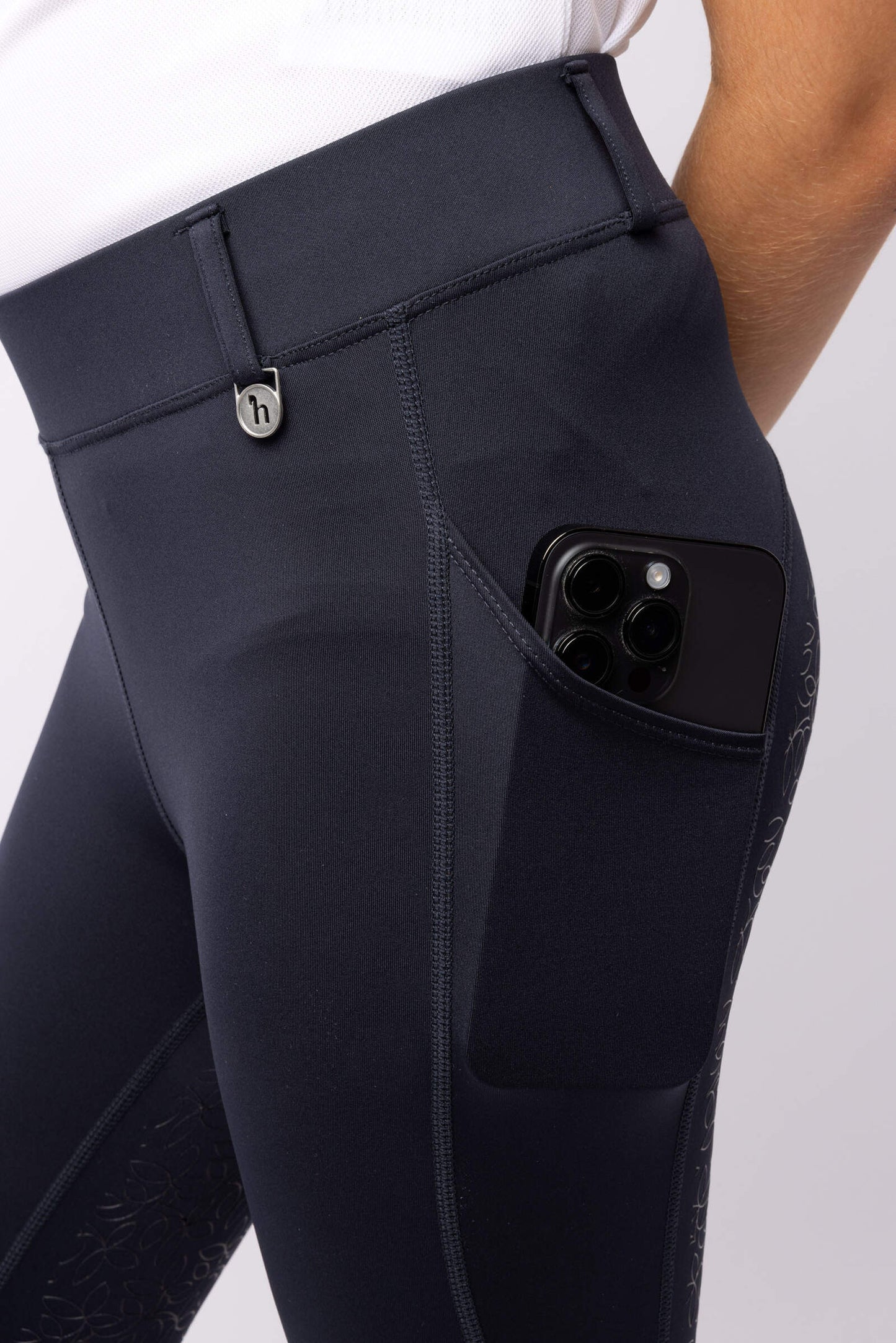 Horze Dea Jr Riding Tights Navy Blue
