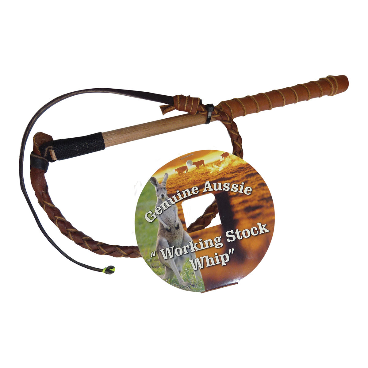 Mini Stock Whip 1' x 4 Plait Chrome Hide