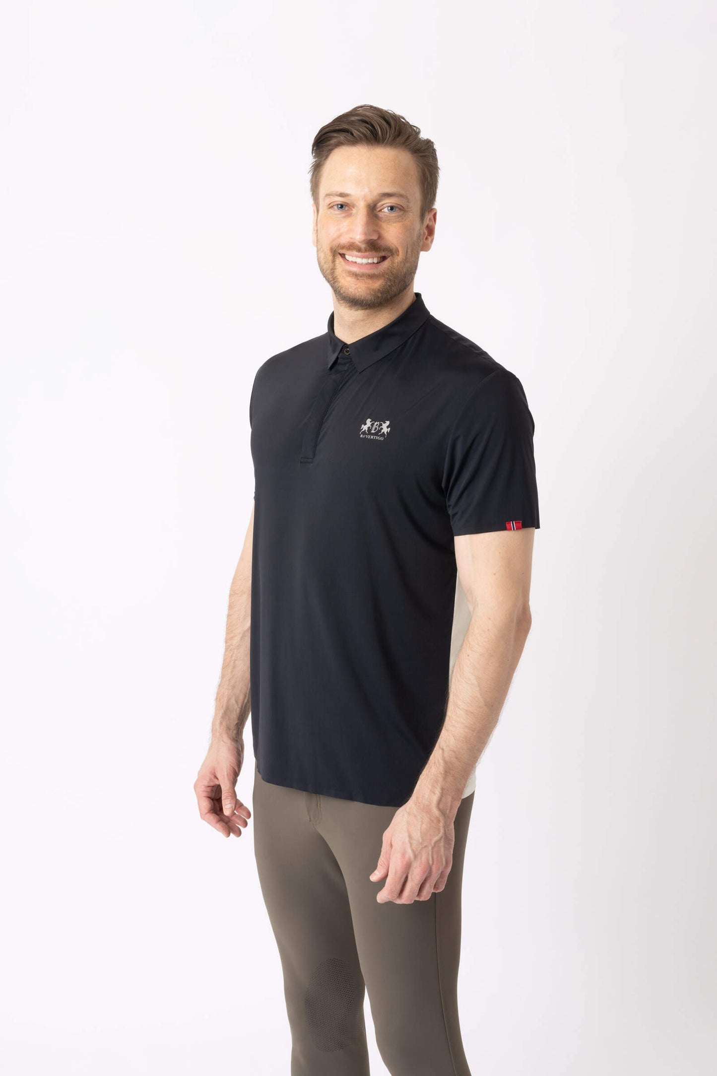 B Vertigo Mens Aidan Seamless Polo Shirt Dark Grey