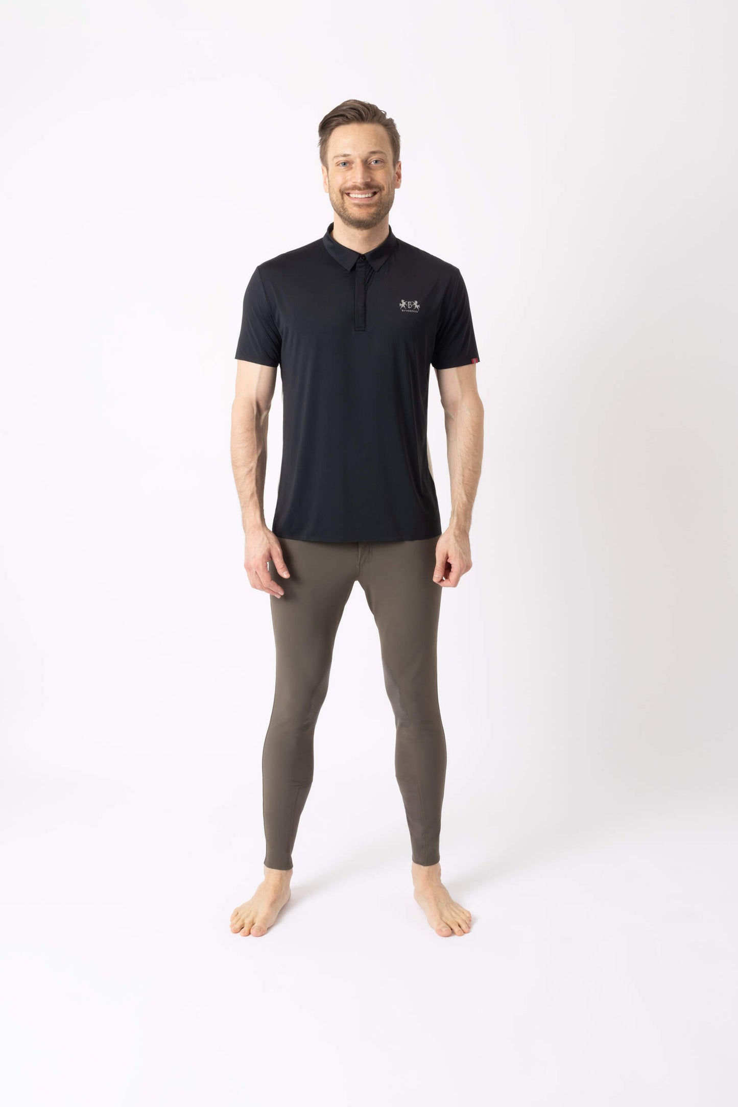 B Vertigo Mens Aidan Seamless Polo Shirt Dark Grey