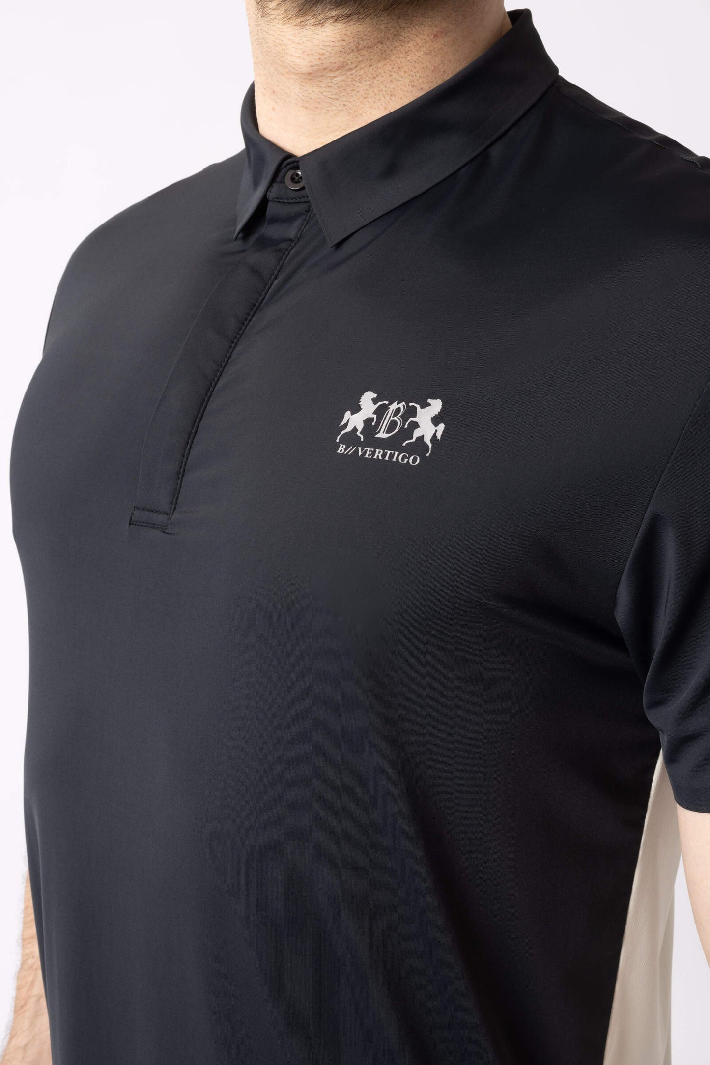 B Vertigo Mens Aidan Seamless Polo Shirt Dark Grey