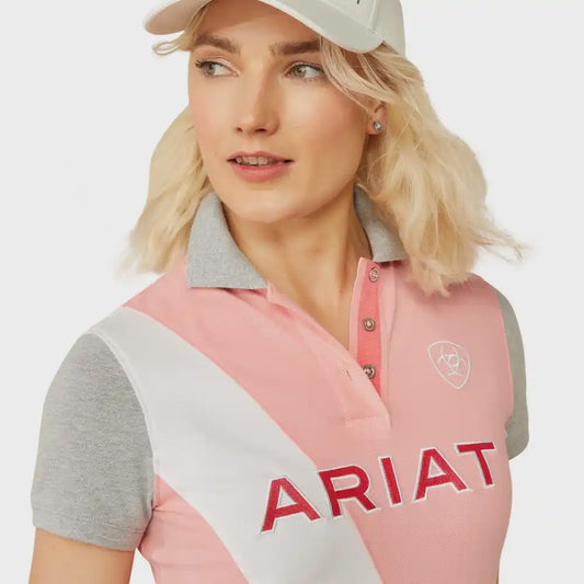 Ariat Ladies Taryn Polo Flamingo Pink & Coral