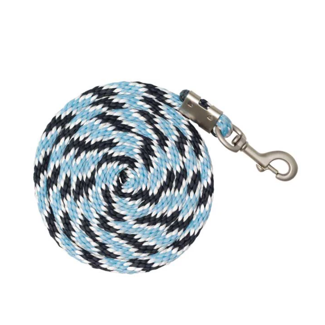 Braided Nylon Lead Light Blue Navy & White