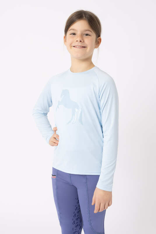 Horze Flora JR Functional Longsleeve Shirt Ice Blue Water