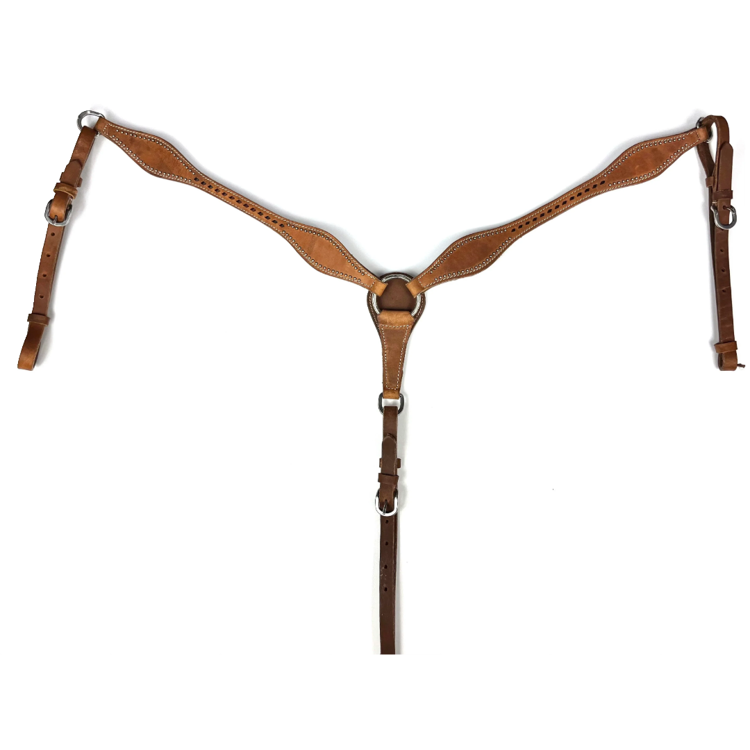 Ezy Ride Breastplate Shaped with Lace and Dots Harness Leather