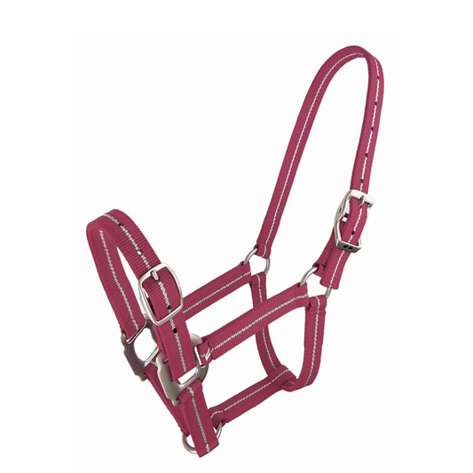 Halter Metallic Braid Burgandy