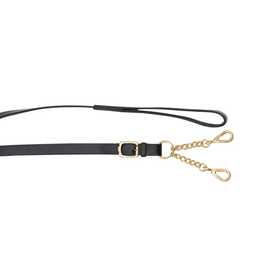 Leather Lead - Brass Small Walsall Chain