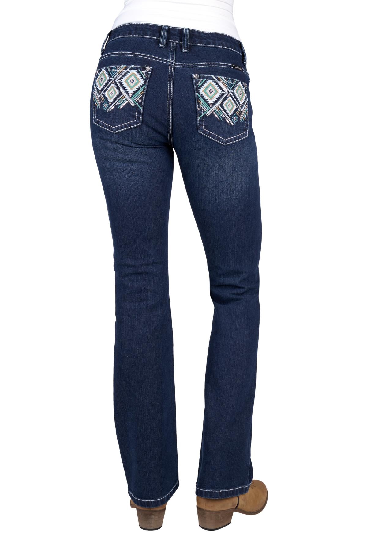 Pure Western Meg Ladies Boot Cut Jean Evening Sky