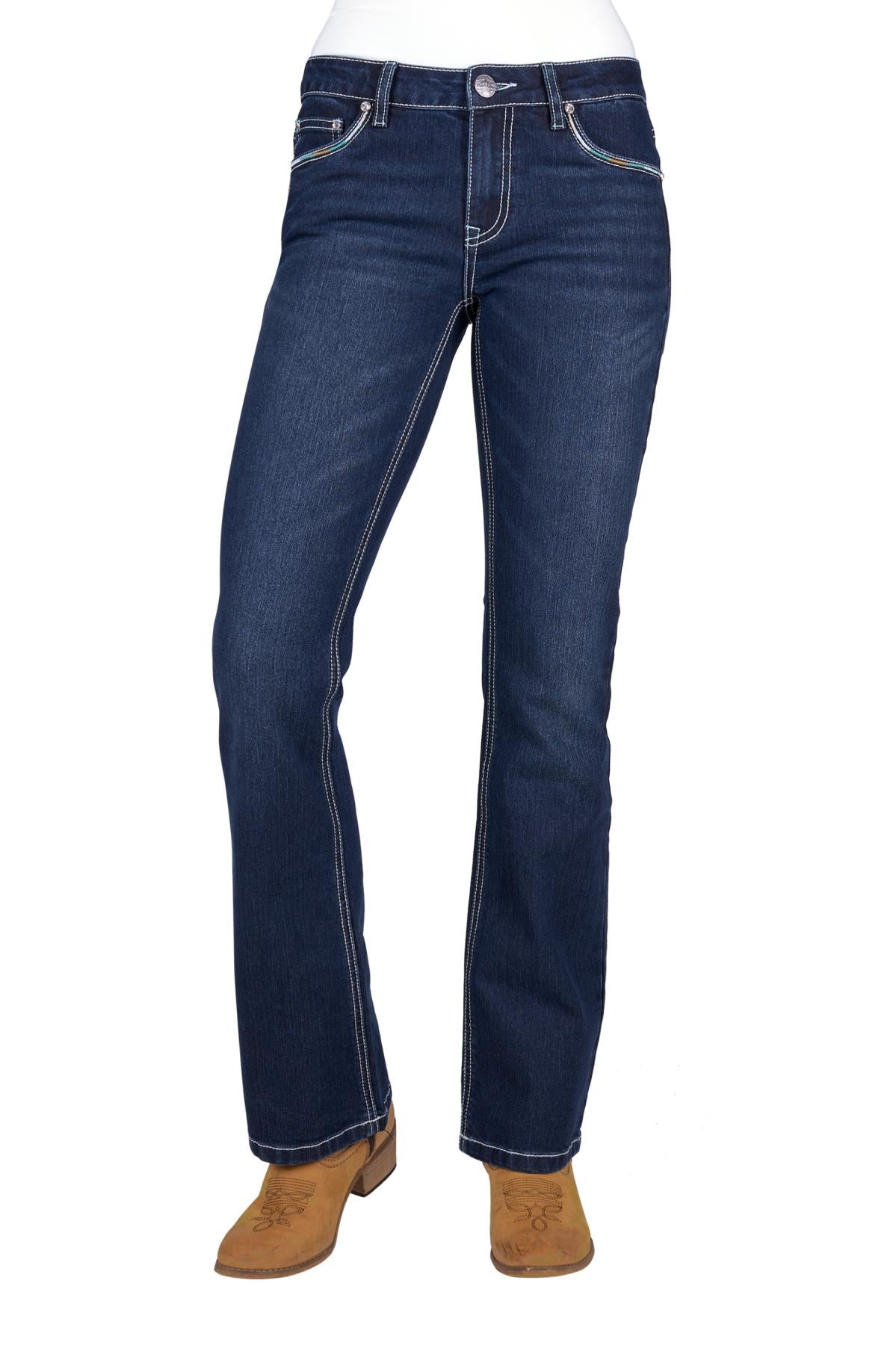 Pure Western Meg Ladies Boot Cut Jean Evening Sky