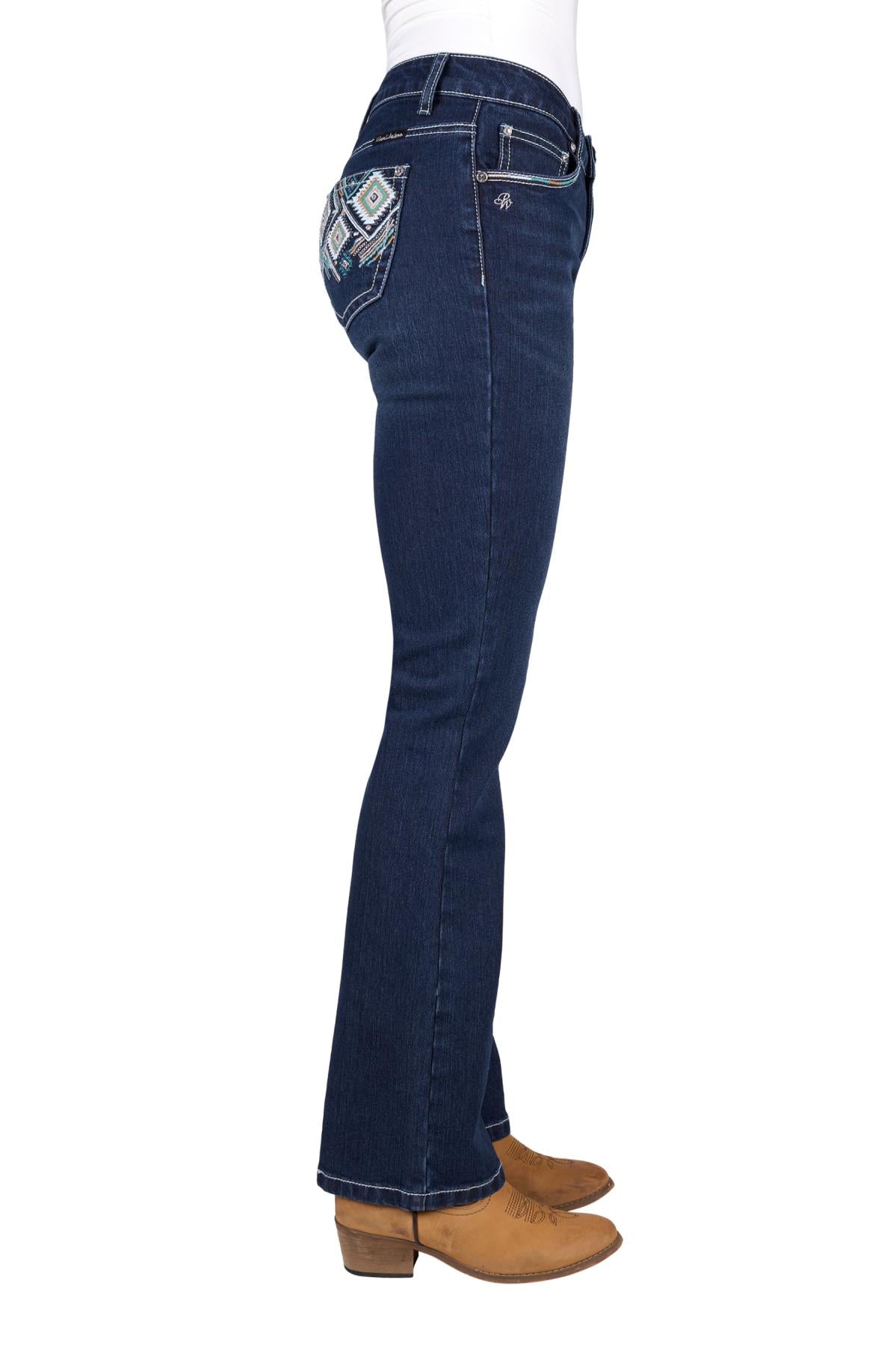 Pure Western Meg Ladies Boot Cut Jean Evening Sky