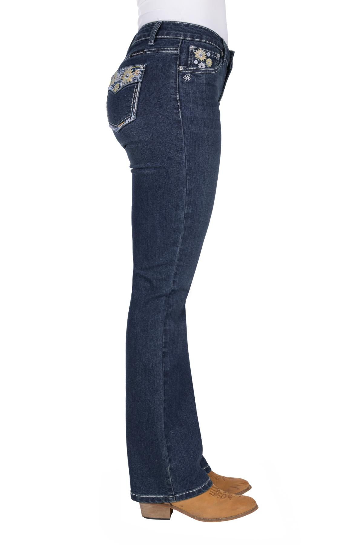 Pure Western Jay Boot Cut Ladies Jeans Indigo