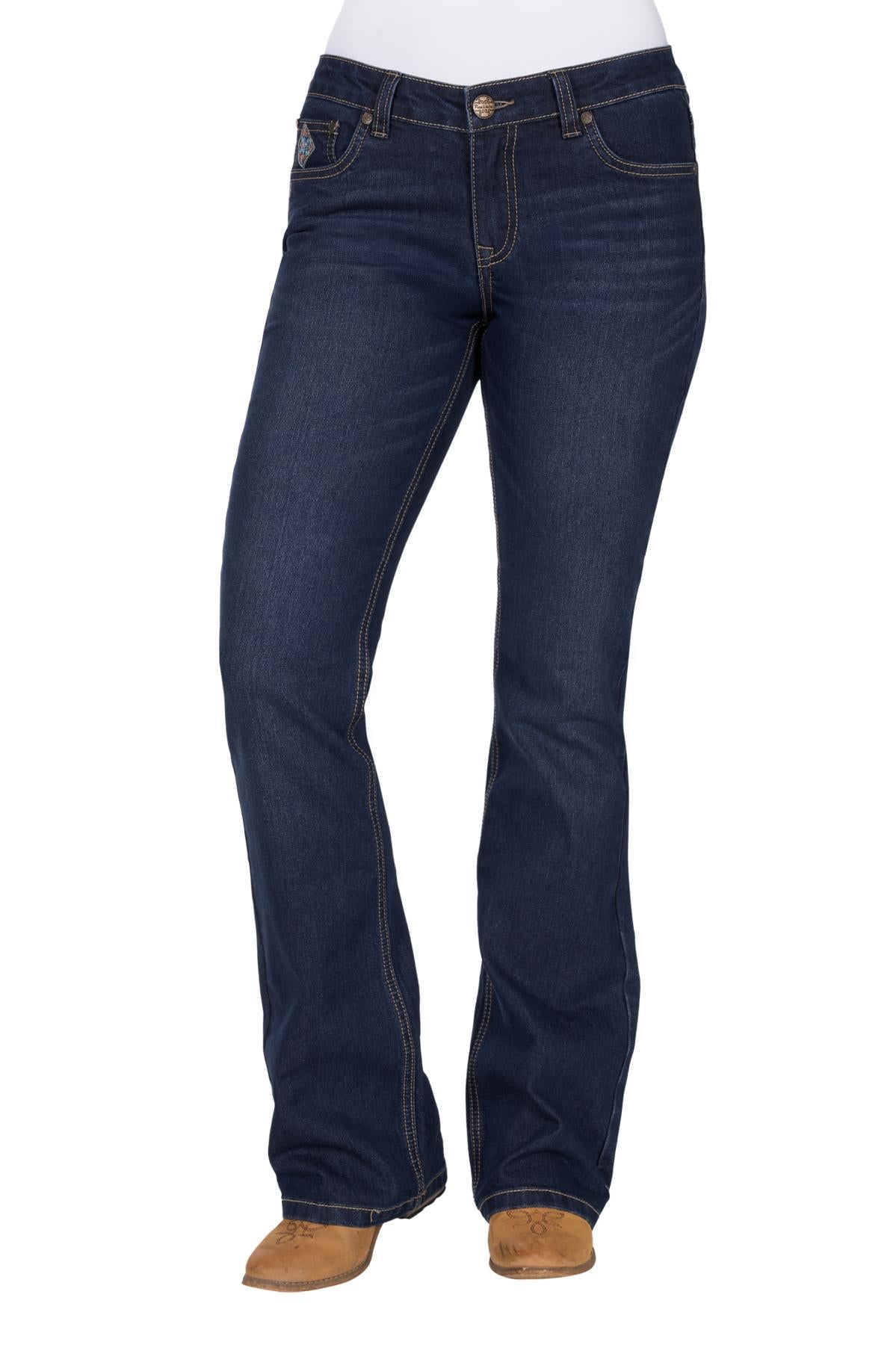 Pure Western Ana Boot Cut Ladies Jeans Evening Sky