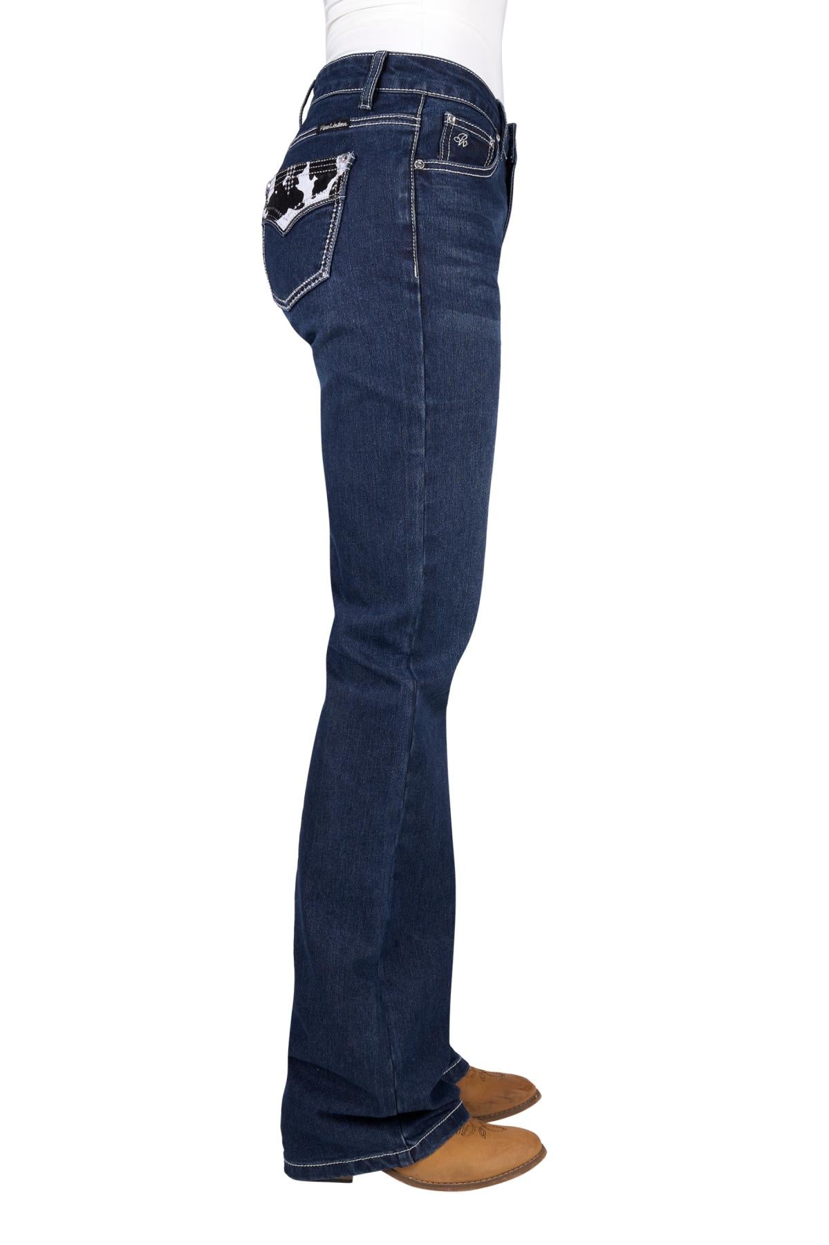 Pure Western Pia Relaxed Rider Ladies Jeans Midnight