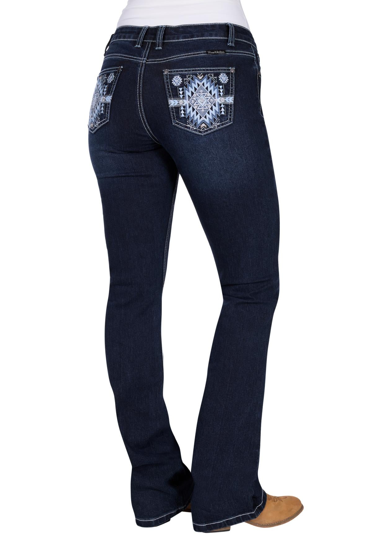Pure Western Lyn Relaxed Rider Ladies Jeans Midnight