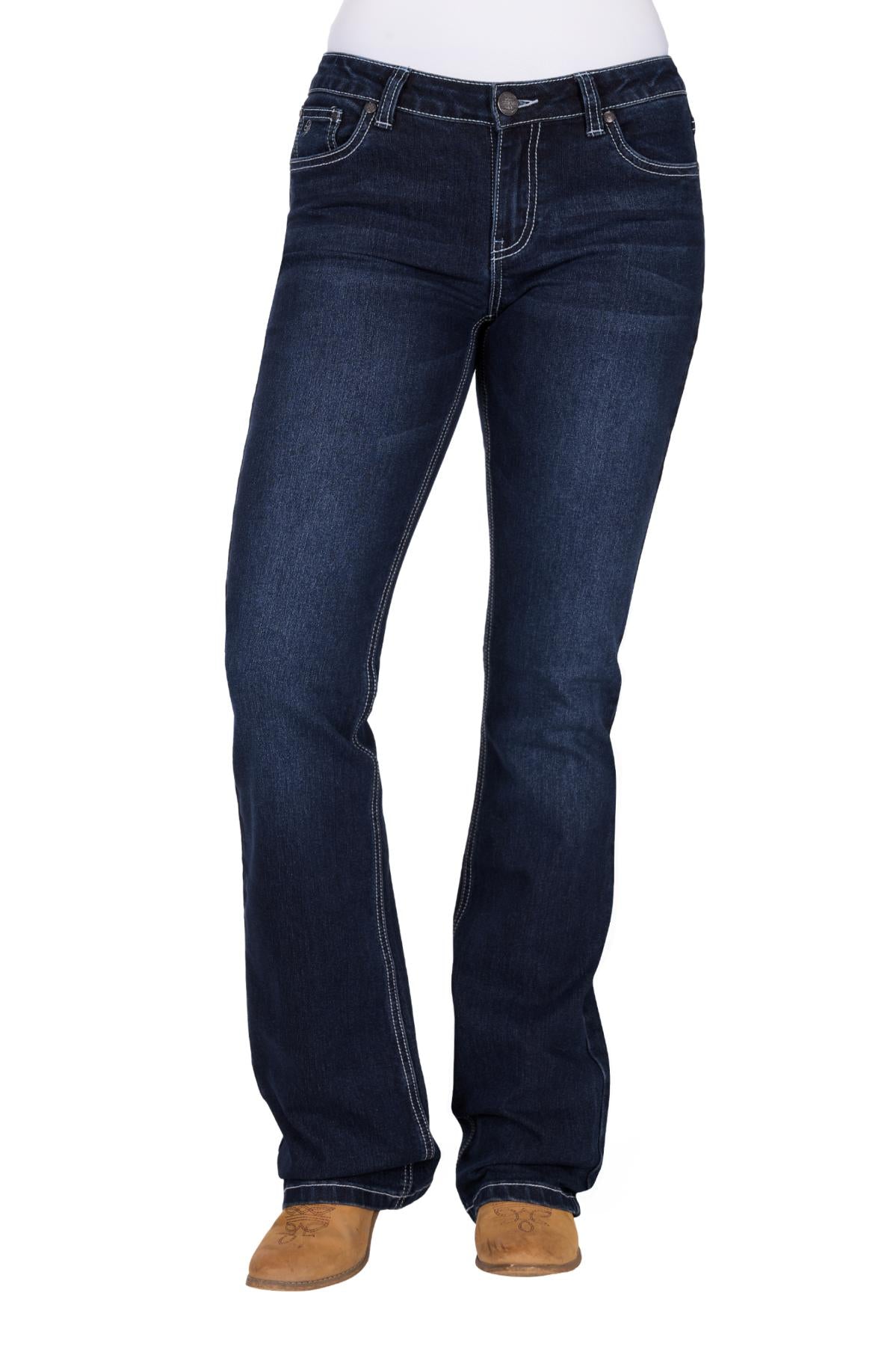 Pure Western Lyn Relaxed Rider Ladies Jeans Midnight