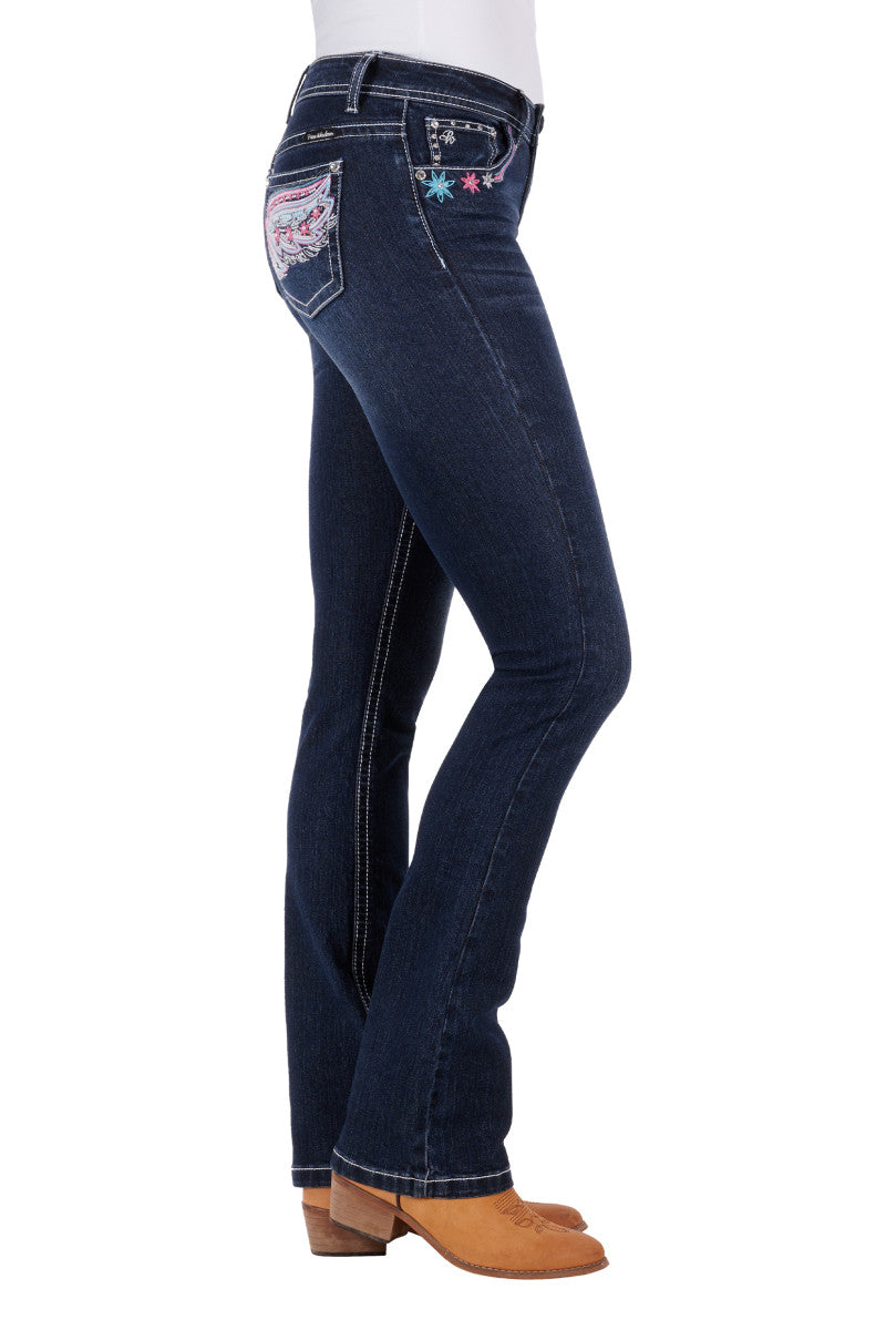 Pure Western Odelia Boot Cut Ladies Jean Darkest Night