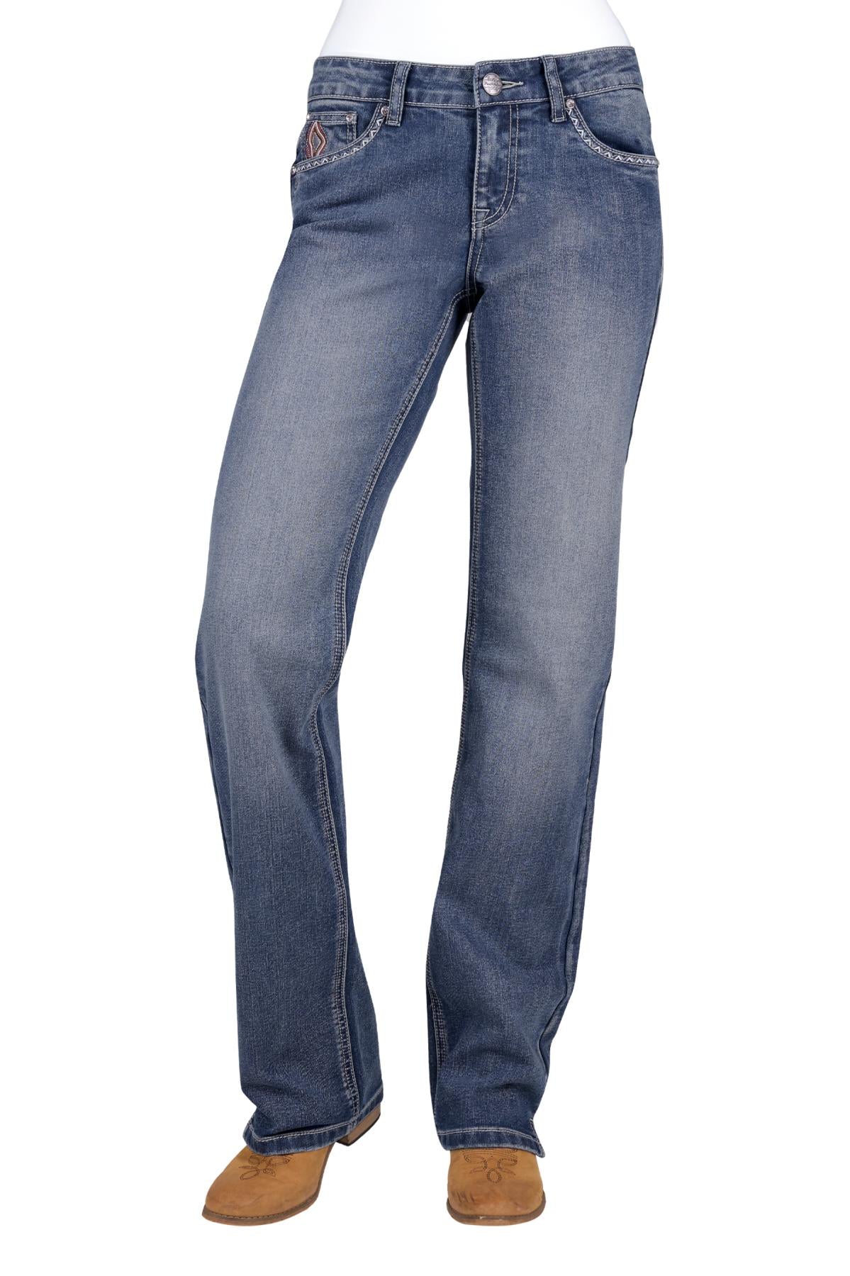 Pure Western Rue Ladies Straight Leg Jean Moonshine