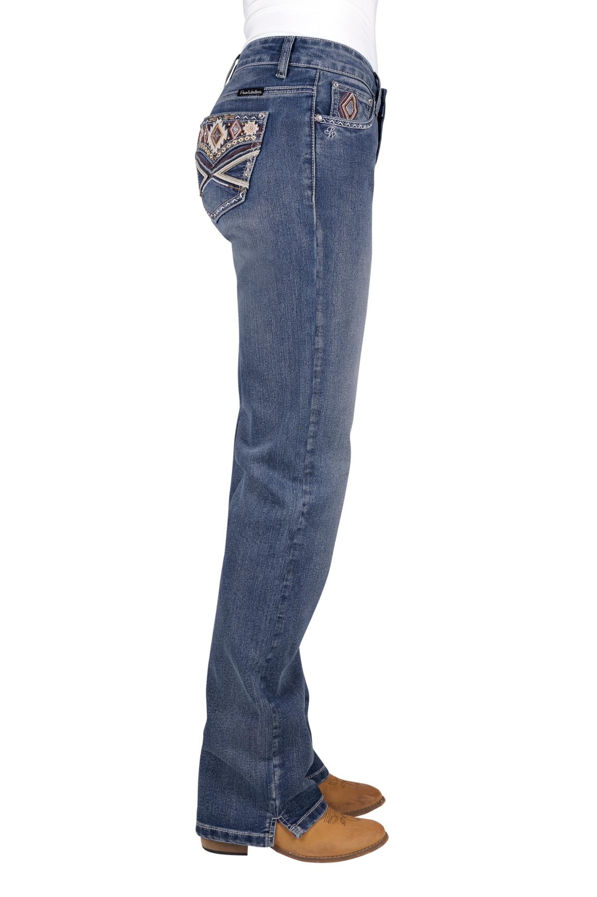 Pure Western Rue Ladies Straight Leg Jean Moonshine