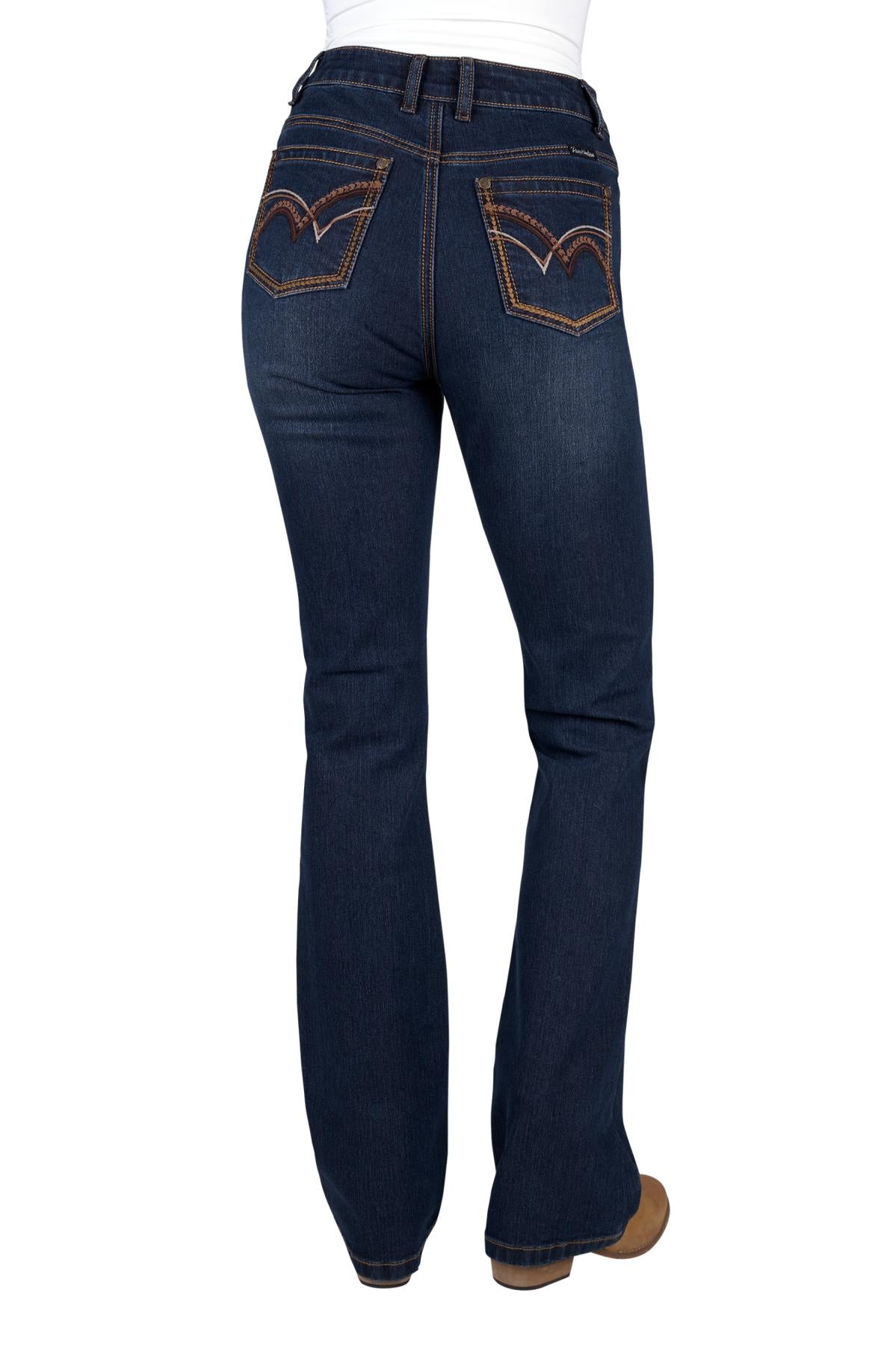 Pure Western Sam High Waist Boot Cut Ladies Jean Midnight