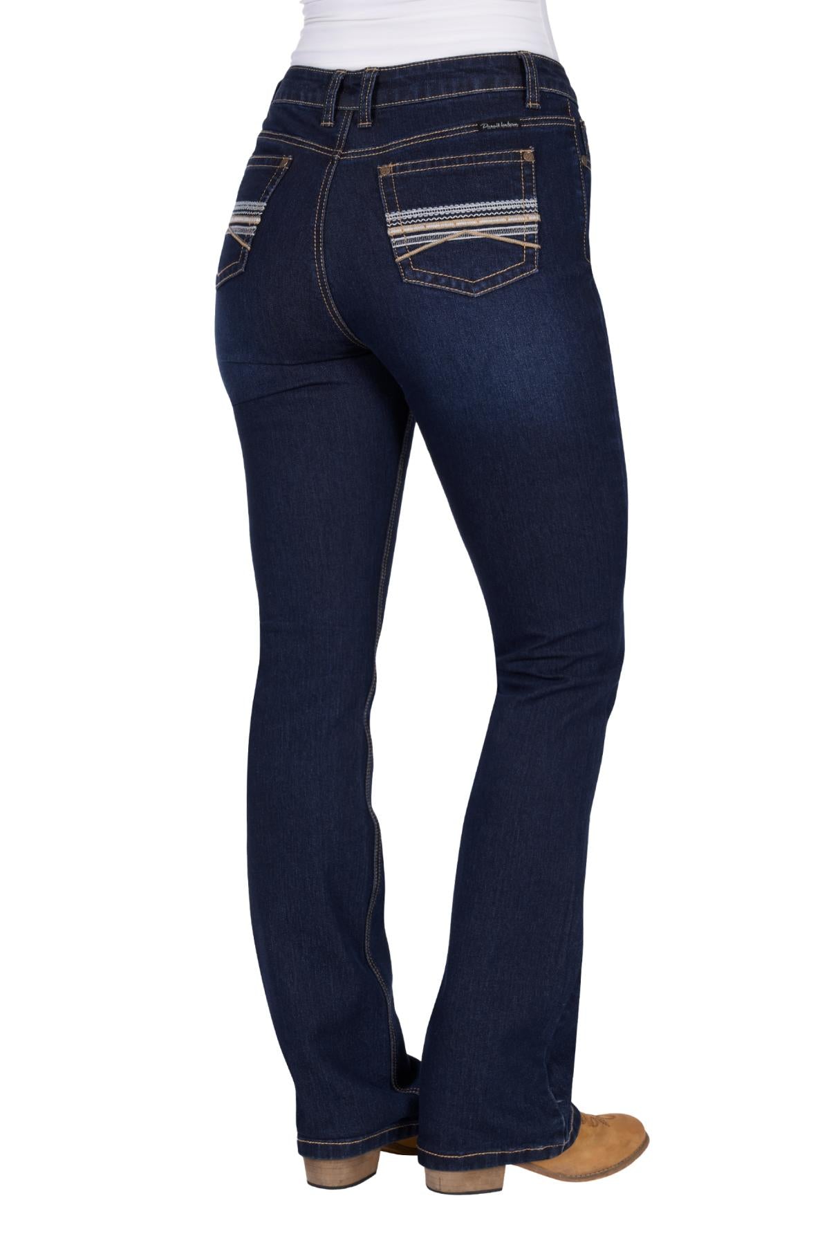 Pure Western Ida High Waist Boot Cut Ladies Jean Midnight
