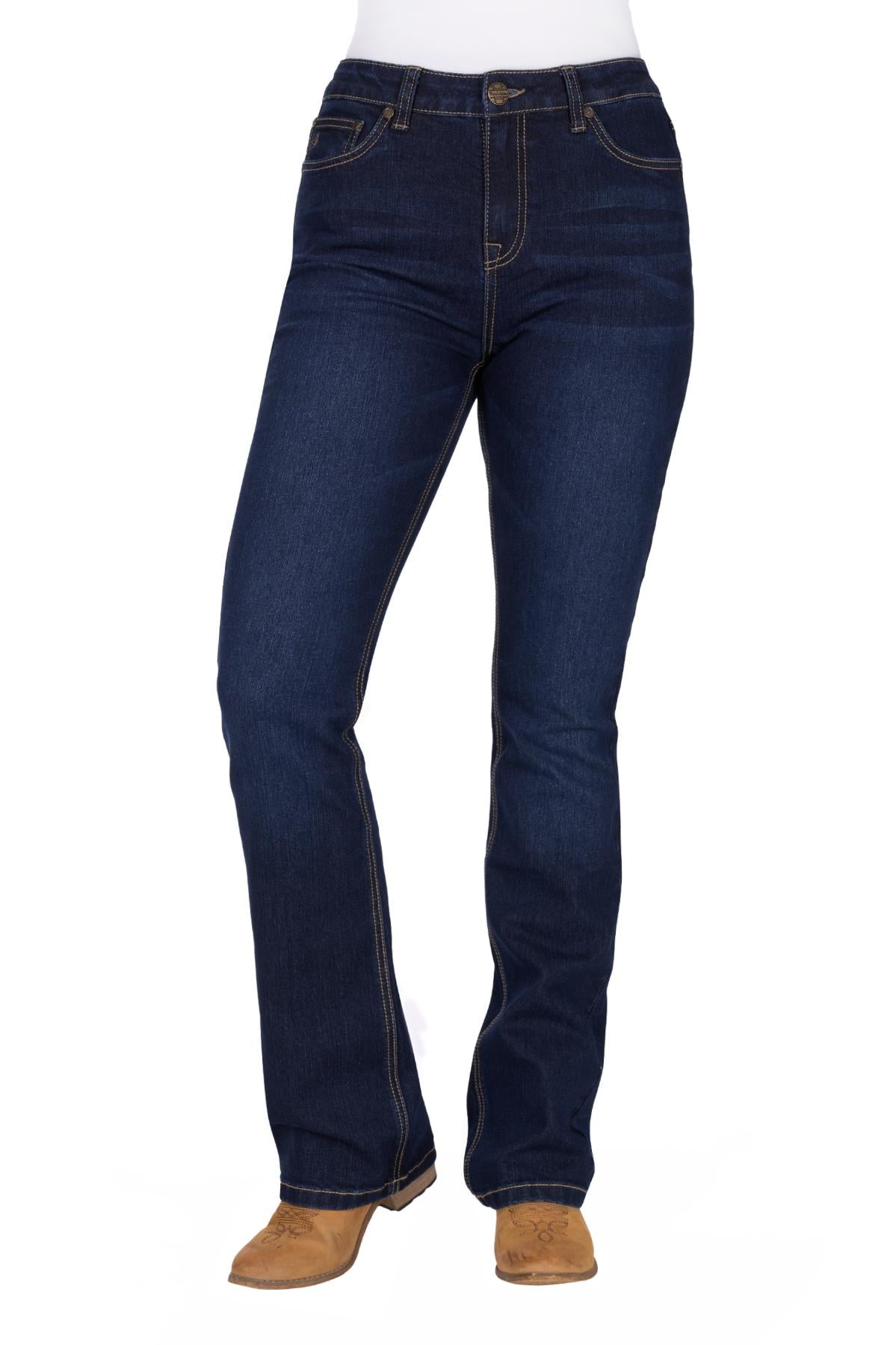 Pure Western Ida High Waist Boot Cut Ladies Jean Midnight