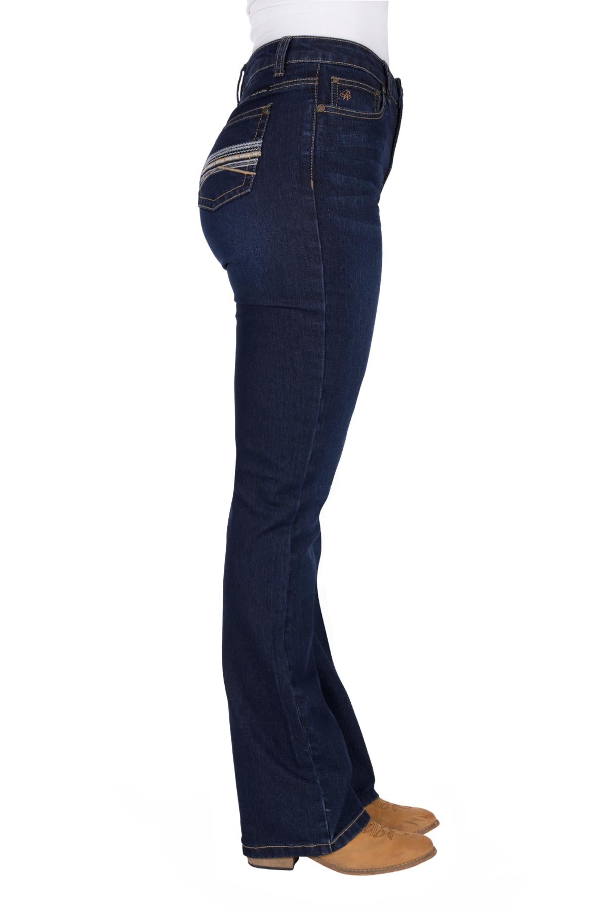 Pure Western Ida High Waist Boot Cut Ladies Jean Midnight