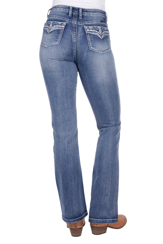Pure Western Jemma Ladies HiWaist Bootcut Jeans Moonshine