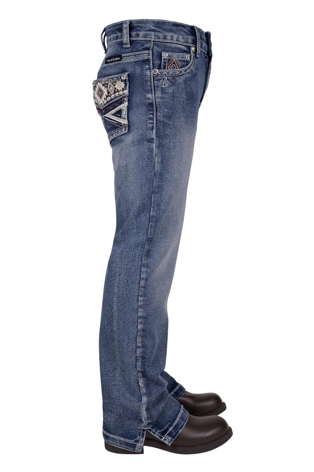 Pure Western Rue Straight Leg Girls Jeans Moonshine