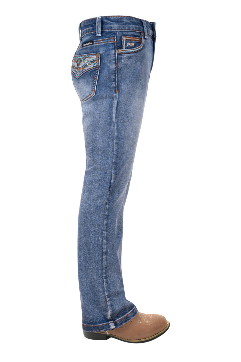 Pure Western Nina Girls Boot Cut Jeans Moonshine