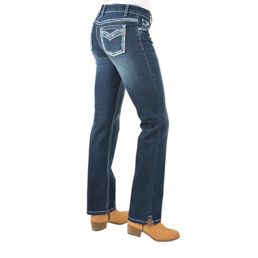 Pure Western Geraldine Straight Leg Ladies Jean Midnight