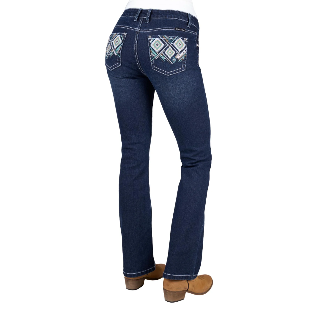 Pure Western Meg Ladies Boot Cut Jean Evening Sky