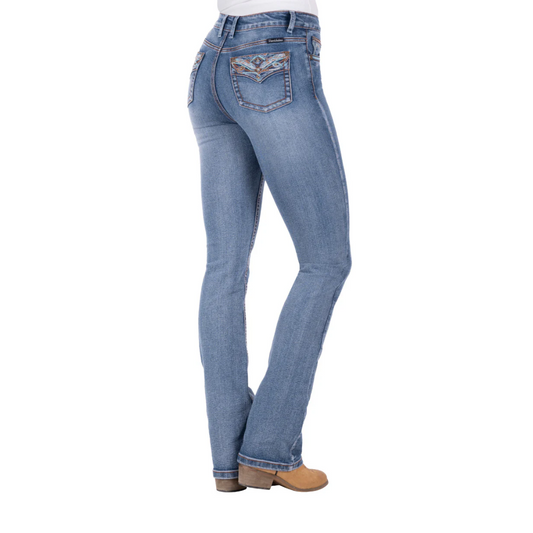 Pure Western Nina Hi Rise Boot Cut Ladies Jean Moonshine