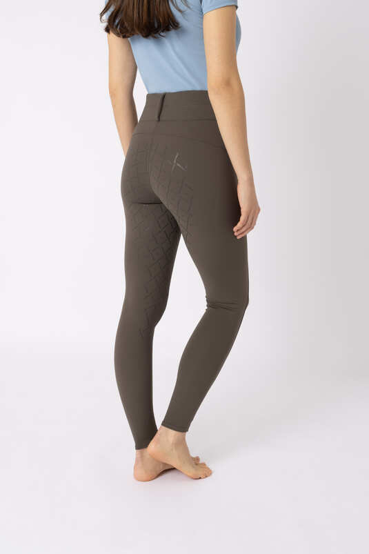 Horze Sophie Ladies High Waist FG Breeches Tarmac Brown