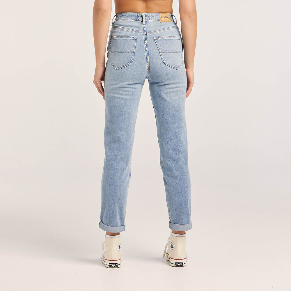 Lee Riders Hi Mom Jeans Ladies Blue Sands