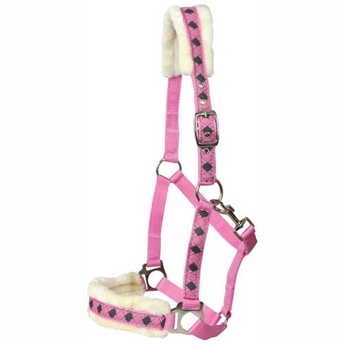Rancher Fleece Lined Check Halter Pink