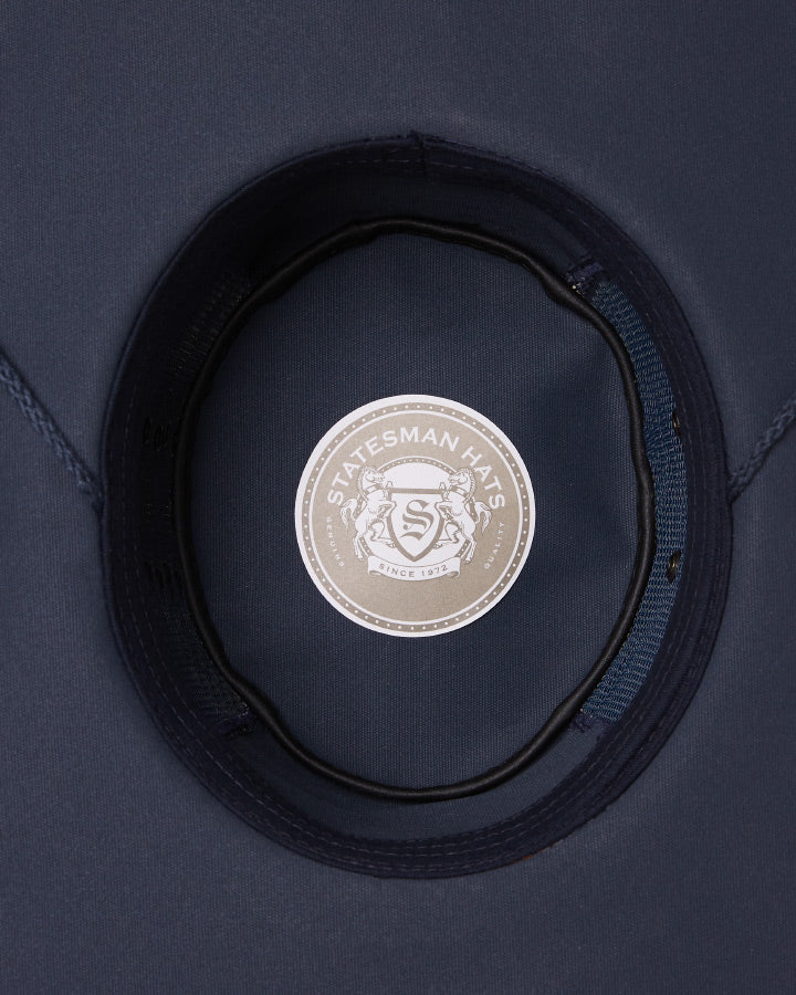Statesman Sea Breeze 4 Part Canvas Hat Navy
