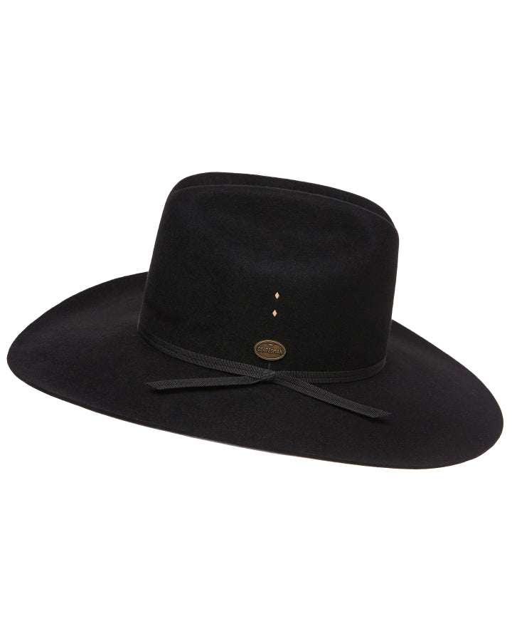Statesman Serpentine Fur Felt Hat Black