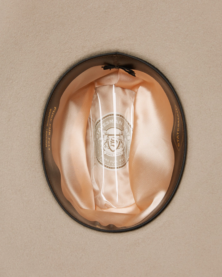 Statesman Serpentine Fur Felt Hat Cream