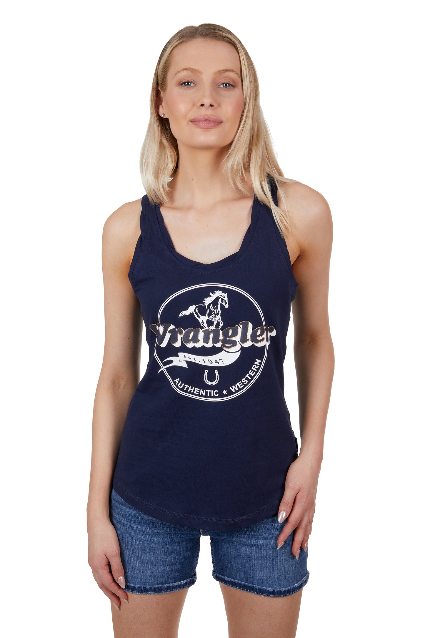 Wrangler Ladies Georgia Tank Top Navy