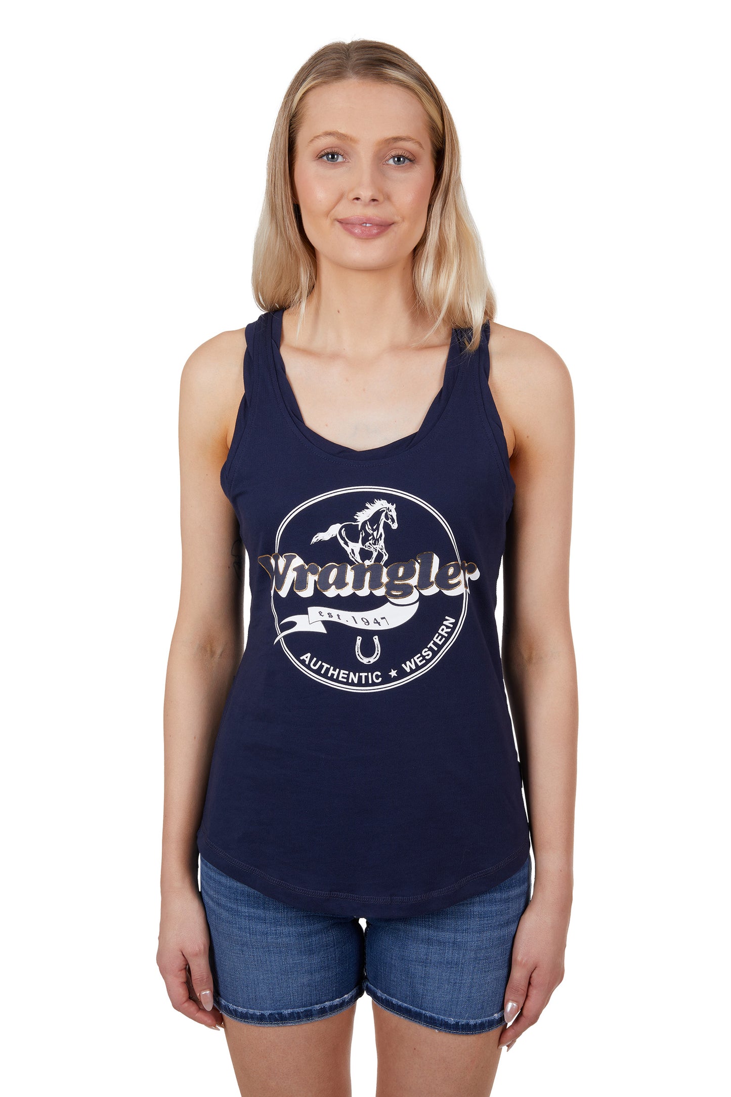 Wrangler Ladies Georgia Tank Top Navy