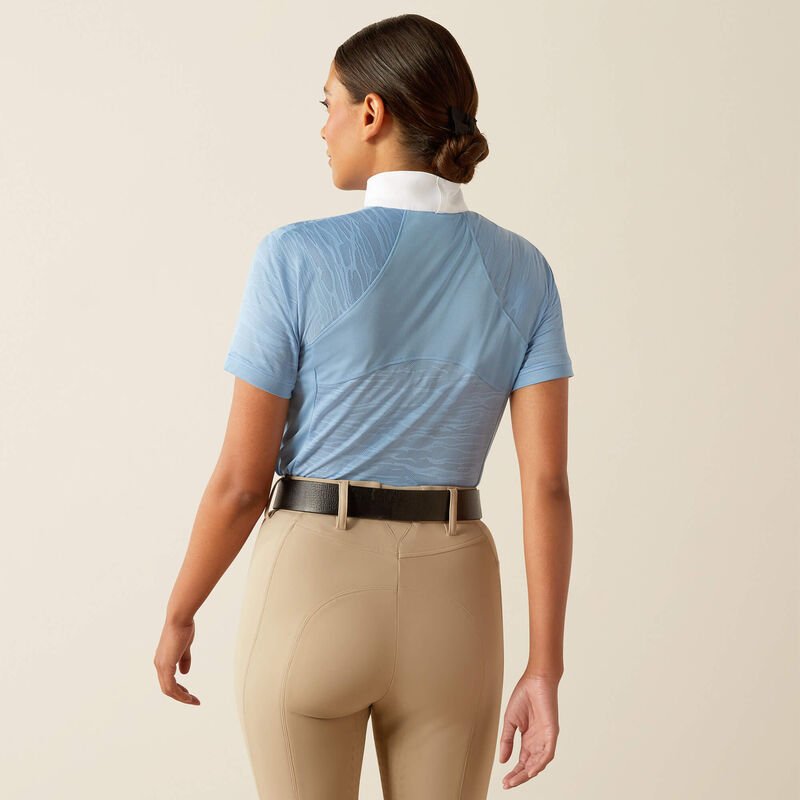 Ariat Ladies Aptos Vent 2.0 SS Show Shirt Blissful Blue - Aitken's Saddlery